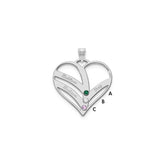 10KW 3-Name w/Birthstones w/14k Bezel Cut Out Heart Pendant