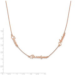 Sterling Silver/Rose-plated Brushed 3 Name Necklace