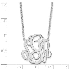 Sterling Silver/Rhodium-plated Monogram Necklace - 2