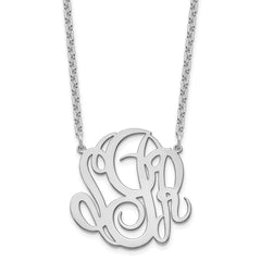 Sterling Silver/Rhodium-plated Monogram Necklace - 2