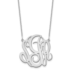 10k White Gold Monogram Necklace