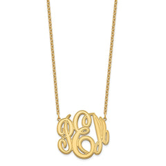 Sterling Silver/Gold-plated Etched Monogram Necklace - 3
