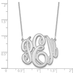 14k White Gold Etched Monogram Necklace - 3