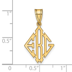 Sterling Silver/Gold-plated Diamond Shape Monogram Pendant