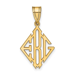 Sterling Silver/Gold-plated Diamond Shape Monogram Pendant