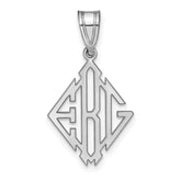 10k White Gold Diamond Shape Monogram Pendant