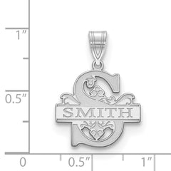10k White Gold Initial and Family Name Pendant