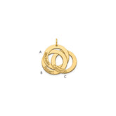 10k Yellow Gold 3 Interlocking Circles with Names Charm