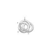 10k White Gold 3 Interlocking Circles with Names Charm