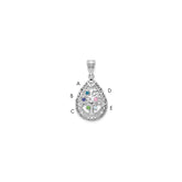10KW 5 Birthstone Tree of Life Tear Drop Pendant