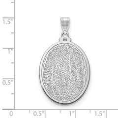 10k White Gold Oval Fingerprint Pendant