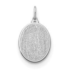 10k White Gold Small Oval Fingerprint Charm
