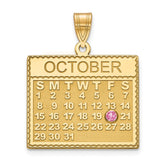 14k YG Calendar w/14k Bezek Birthstone Pendant