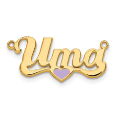 Sterling Silver/Gold-plated Epoxy Heart Name Plate