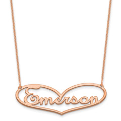 14k Rose Gold Heart and Name Necklace