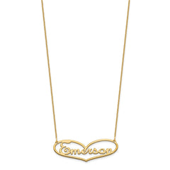 14k Yellow Gold Heart and Name Necklace