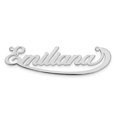 Sterling Silver/Rhodium-plated Swoop Name Plate - 2