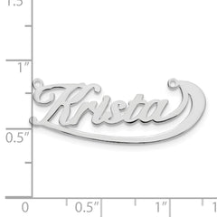 Sterling Silver/Rhodium-plated Swoop Name Plate - 2