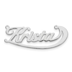 Sterling Silver/Rhodium-plated Swoop Name Plate - 2