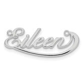 10k White Gold Small Swoop Name Plate