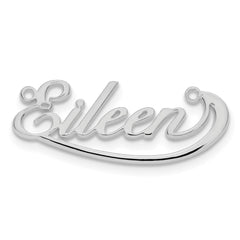 10k White Gold Small Swoop Name Plate