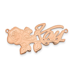14k Rose Gold Rose Name Plate