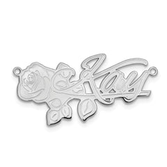 14k White Gold Rose Name Plate