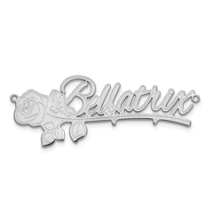 Sterling Silver/Rhodium-plated Rose Name Plate