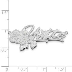 Sterling Silver/Rhodium-plated Rose Name Plate