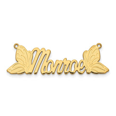 Sterling Silver/Gold-plated Butterfly Name Plate