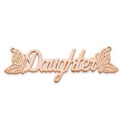 14k Rose Gold Butterfly Name Plate