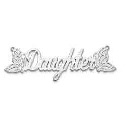 Sterling Silver/Rhodium-plated Butterfly Name Plate