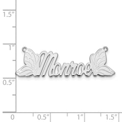 Sterling Silver/Rhodium-plated Butterfly Name Plate