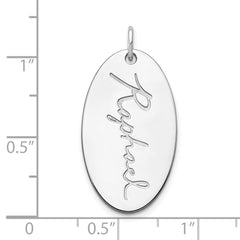 10k White Gold Oval Signature Charm