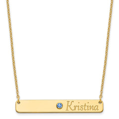 10k WG Personalized Bar w/ 14k Rhod-pltd Bezel BS Necklace - 2