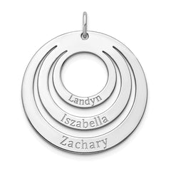 10k White Gold 3 Name Circle Charm
