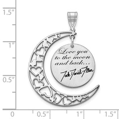 10k White Gold LOVE YOU TO THE MOON Signature Pendant