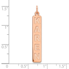 14k Rose Gold Large Arial Black New Font Bar Charm