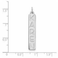 10k White Gold Large Garfield Font Bar Charm