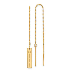 14K Personalized Bar Threader Earrings