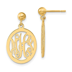 Sterling Silver/Gold-plated Monogram Dangle Earrings - 3