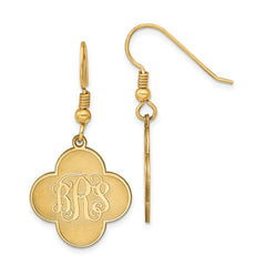 14KY Clover Monogram Dangle Earrings