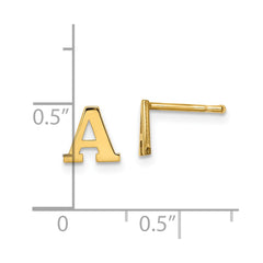 Sterling Silver Gold-plated Letter A Initial Post Earrings