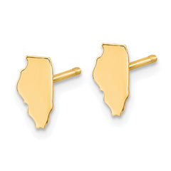 14KY Illinois State Earrings
