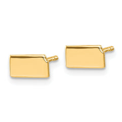 Sterling Silver/Gold-plated Kansas State Earrings