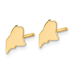 14KY Maine State Earrings