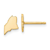 14KY Maine State Earrings