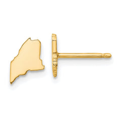14KY Maine State Earrings