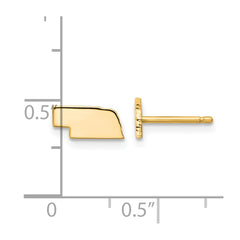 14KY Nebraska State Earrings