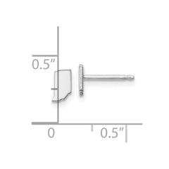 14KW Indiana State Earrings